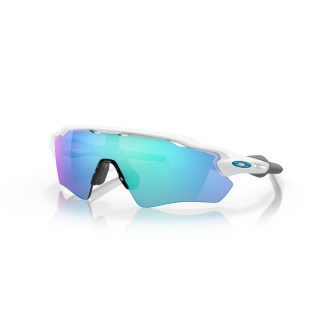 Oakley Sonnenbrille Radar EV Path (Glasfarbe: Prizm sapphire) weiss glänzend - 1 Brille mit Hartschalenetui